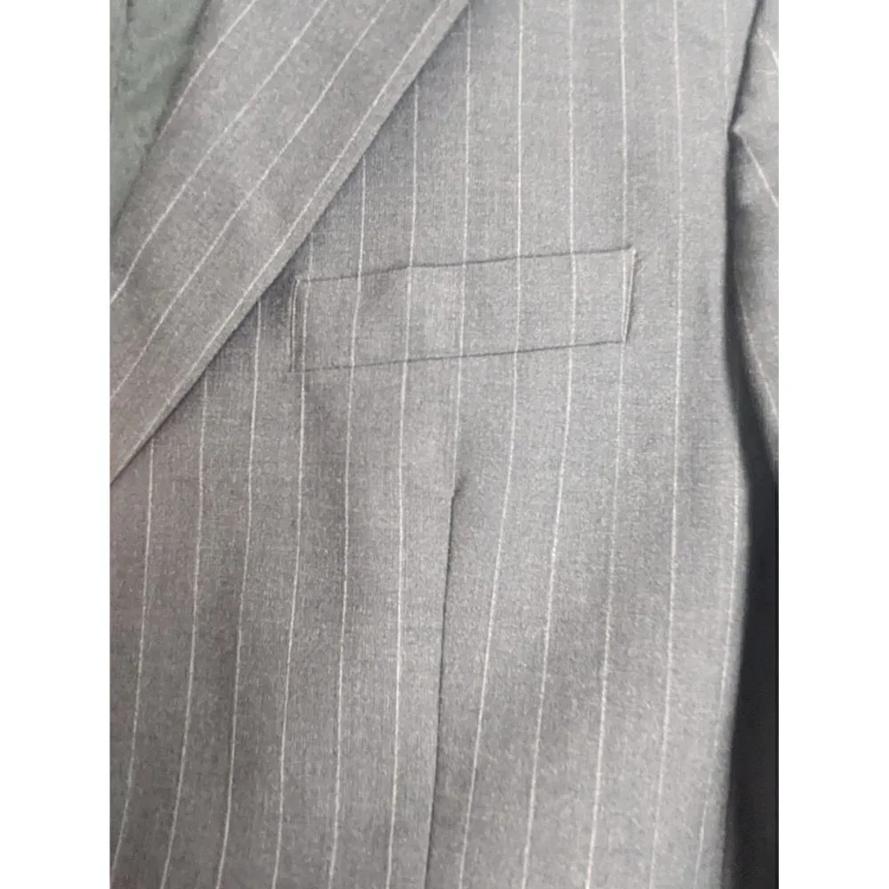 Brooks Brothers 346 Stretch Wool Men's Grey Pinstripe Sport Jacket Blazer 44M